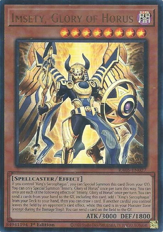 Imsety, Glory of Horus (Ultra Rare) (RA05-EN027) (Rarity Collection 5)