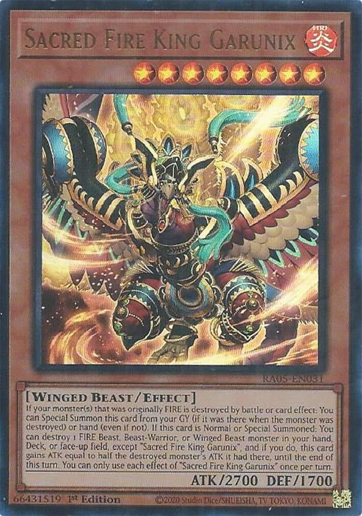 Sacred Fire King Garunix (Ultra Rare) (RA05-EN031) (Rarity Collection 5)