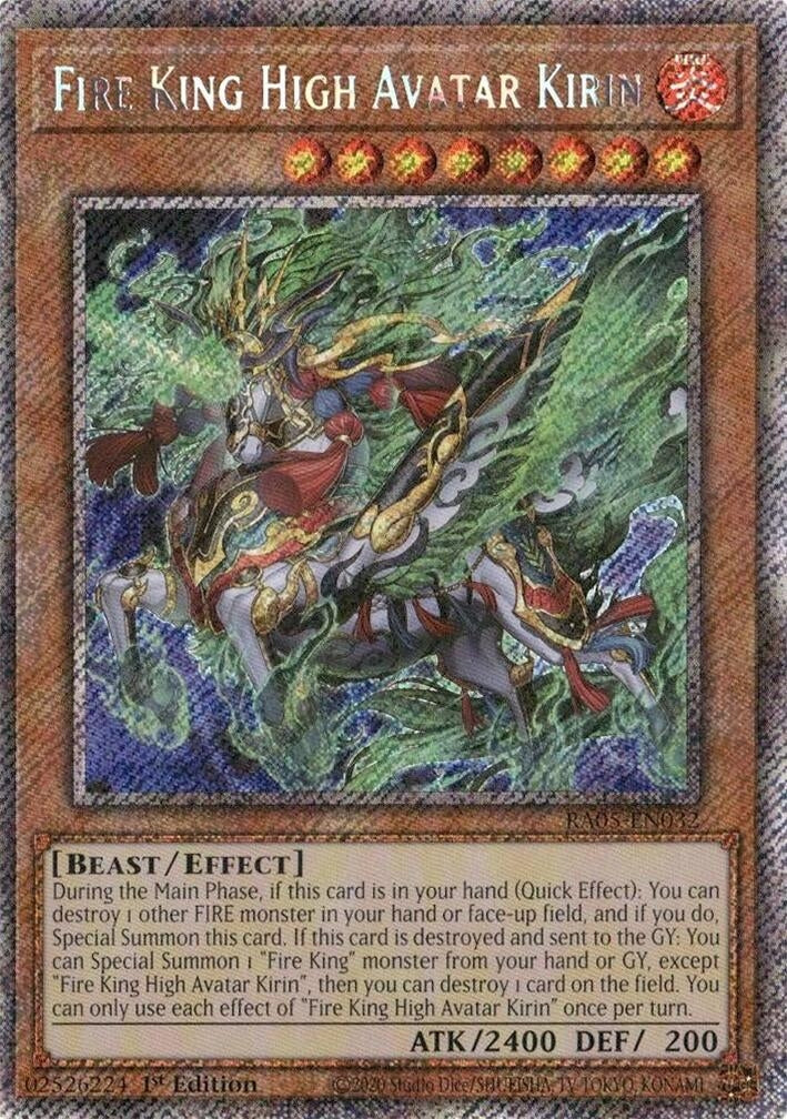 Fire King High Avatar Kirin (Platinum Secret Rare) (RA05-EN032) (Rarity Collection 5)
