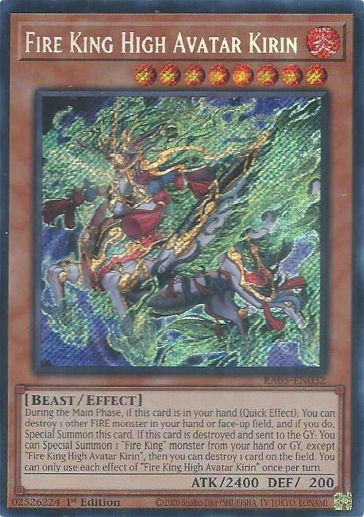 Fire King High Avatar Kirin (Secret Rare) (RA05-EN032) (Rarity Collection 5)