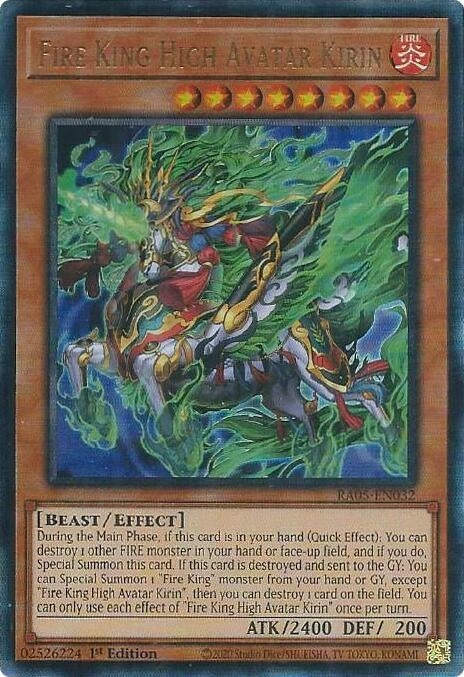 Fire King High Avatar Kirin (Ultimate Rare) (RA05-EN032) (Rarity Collection 5)
