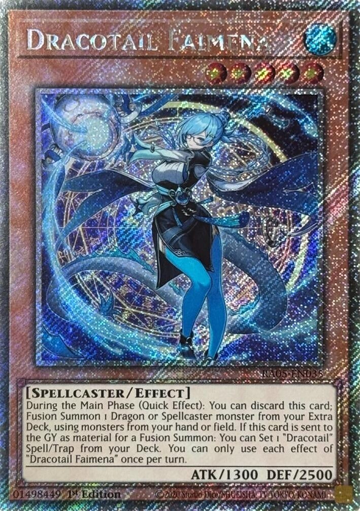 Dracotail Faimena (Platinum Secret Rare) (RA05-EN035) (Rarity Collection 5)