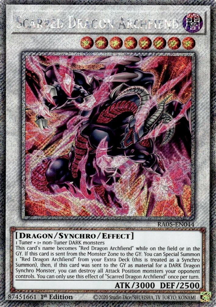 Scarred Dragon Archfiend (Platinum Secret Rare) (RA05-EN044) (Rarity Collection 5)
