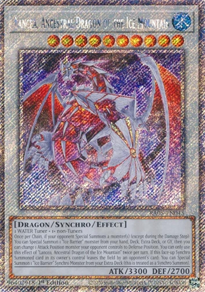 Lancea, Ancestral Dragon of the Ice Mountain (Platinum Secret Rare) (RA05-EN045) (Rarity Collection 5)
