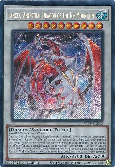 Lancea, Ancestral Dragon of the Ice Mountain (Secret Rare) (RA05-EN045) (Rarity Collection 5)