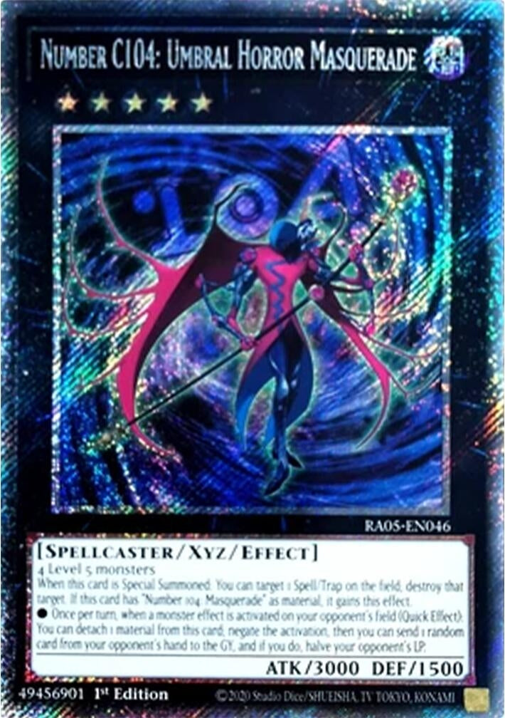 Number C104: Umbral Horror Masquerade (Platinum Secret Rare) (RA05-EN046) (Rarity Collection 5)
