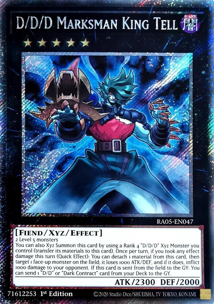 D/D/D Marksman King Tell (Platinum Secret Rare) (RA05-EN047) (Rarity Collection 5)
