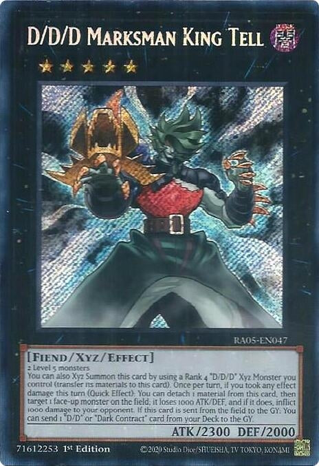 D/D/D Marksman King Tell (Secret Rare) (RA05-EN047) (Rarity Collection 5)