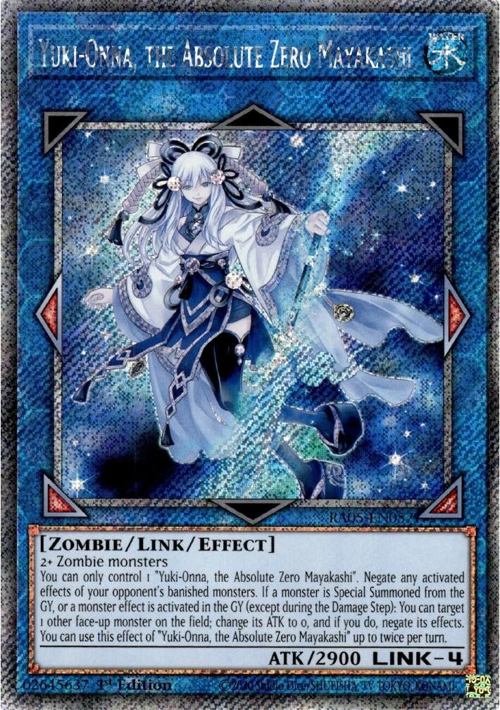 Yuki-Onna, the Absolute Zero Mayakashi (Platinum Secret Rare) (RA05-EN057) (Rarity Collection 5)