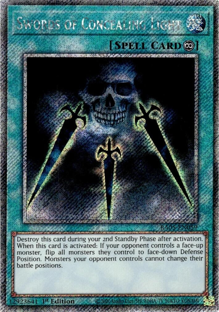 Swords of Concealing Light (Platinum Secret Rare) (RA05-EN059) (Rarity Collection 5)