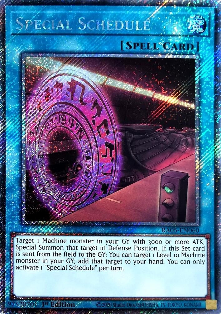 Special Schedule (Platinum Secret Rare) (RA05-EN060) (Rarity Collection 5)