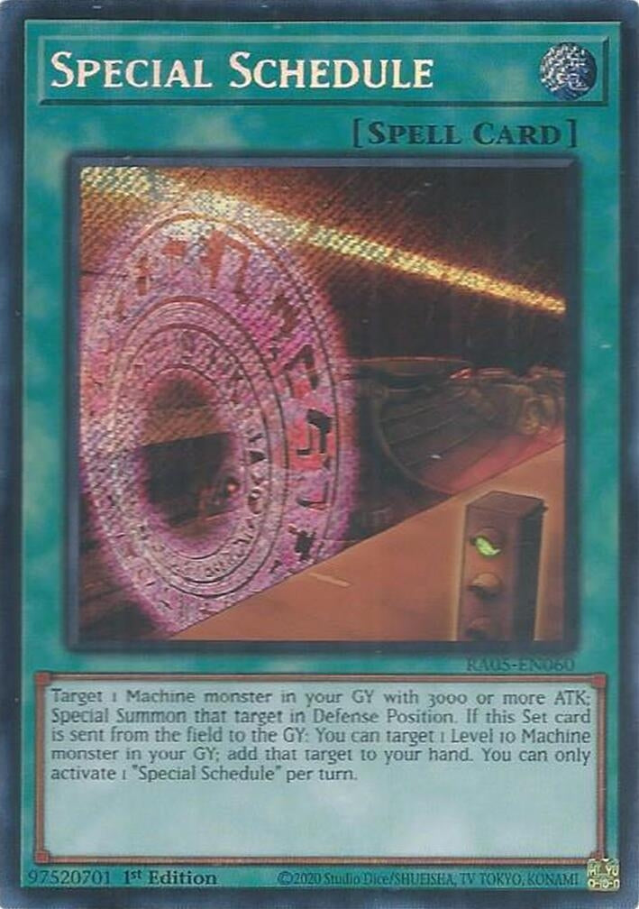 Special Schedule (Secret Rare) (RA05-EN060) (Rarity Collection 5)