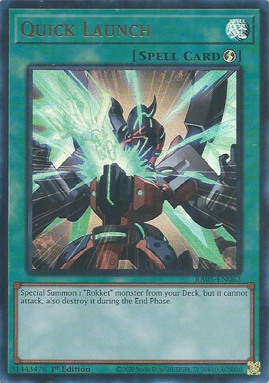 Quick Launch (Ultra Rare) (RA05-EN062) (Rarity Collection 5)