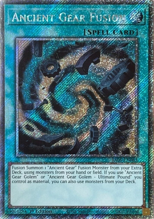 Ancient Gear Fusion (Platinum Secret Rare) (RA05-EN063) (Rarity Collection 5)