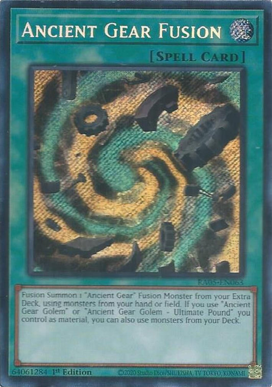 Ancient Gear Fusion (Secret Rare) (RA05-EN063) (Rarity Collection 5)