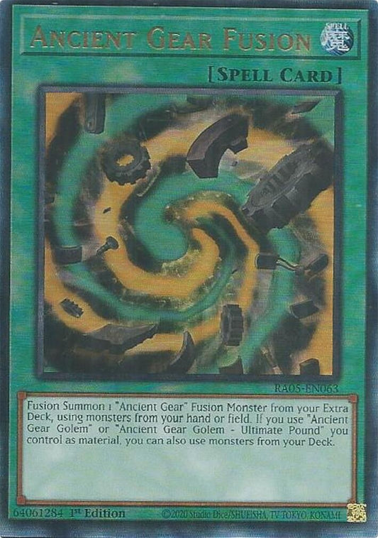 Ancient Gear Fusion (Ultimate Rare) (RA05-EN063) (Rarity Collection 5)