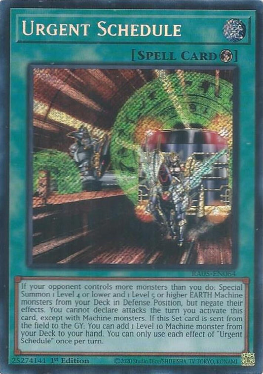 Urgent Schedule (Secret Rare) (RA05-EN064) (Rarity Collection 5)