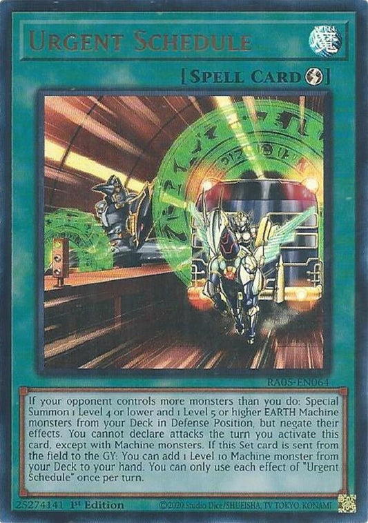 Urgent Schedule (Ultra Rare) (RA05-EN064) (Rarity Collection 5)