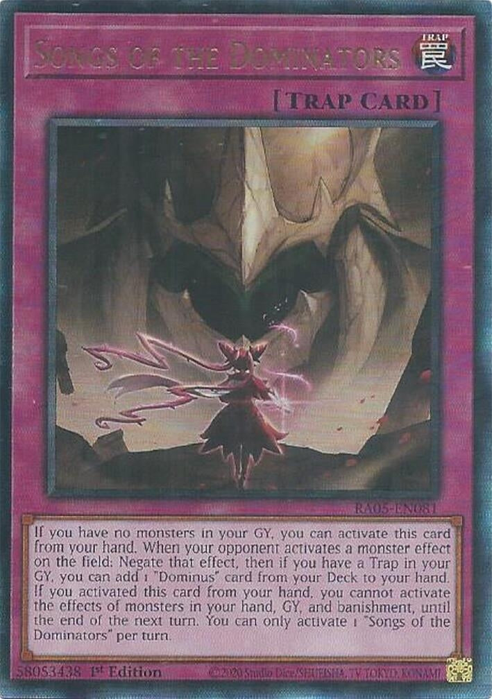 Songs of the Dominators (Ultimate Rare) (RA05-EN081) (Rarity Collection 5)