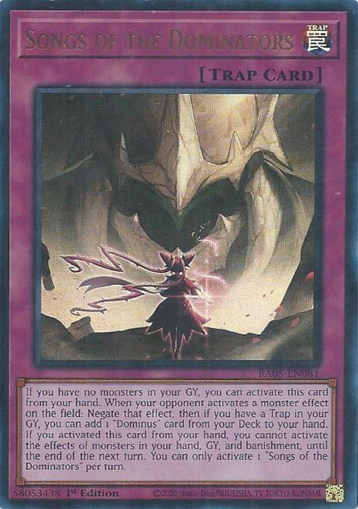 Songs of the Dominators (Ultra Rare) (RA05-EN081) (Rarity Collection 5)