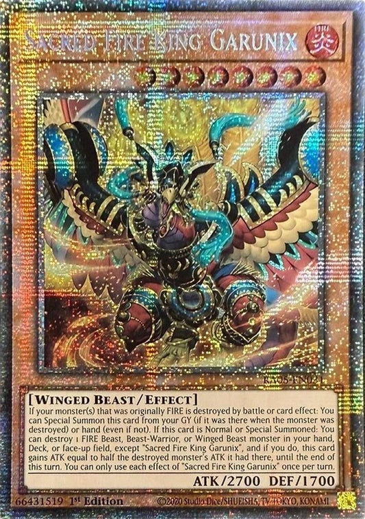 Sacred Fire King Garunix (Starlight Rare) (RA05-EN031) (Rarity Collection 5)
