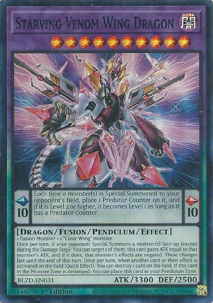 Image for Starving Venom Wing Dragon (BLZD-EN031) (Blazing Dominion) - YuGiOh