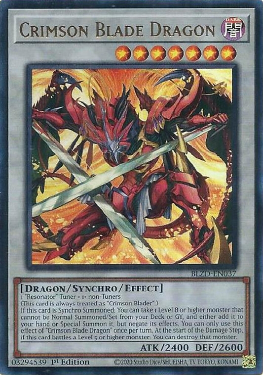Image for Crimson Blade Dragon (BLZD-EN037) (Blazing Dominion) - YuGiOh