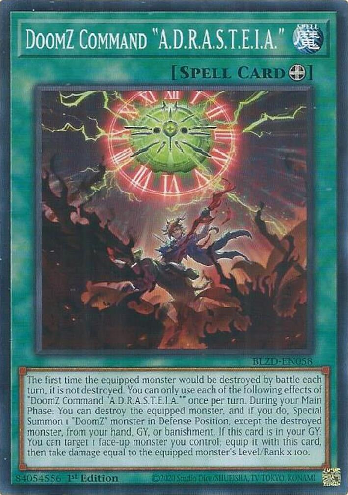 Image for DoomZ Command "A.D.R.A.S.T.E.I.A." (BLZD-EN058) (Blazing Dominion) - YuGiOh