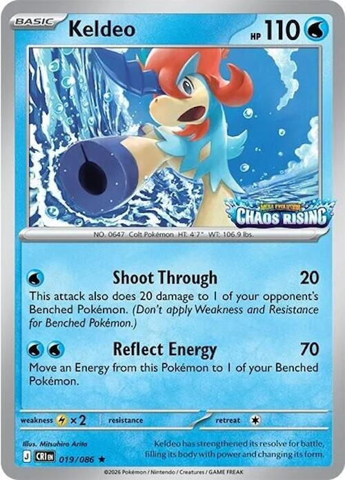 Image for Keldeo - 019/086 (Chaos Rising Stamped) (019/086) (Miscellaneous Cards & Products) (MCAP) - Pokemon