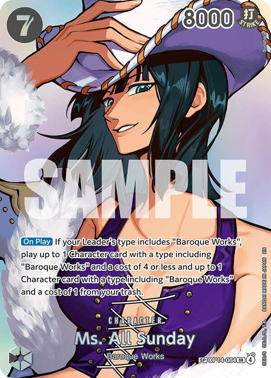 Image for Ms. All Sunday (SP) (OP14-084) (The Time of Battle) - One Piece Card Game