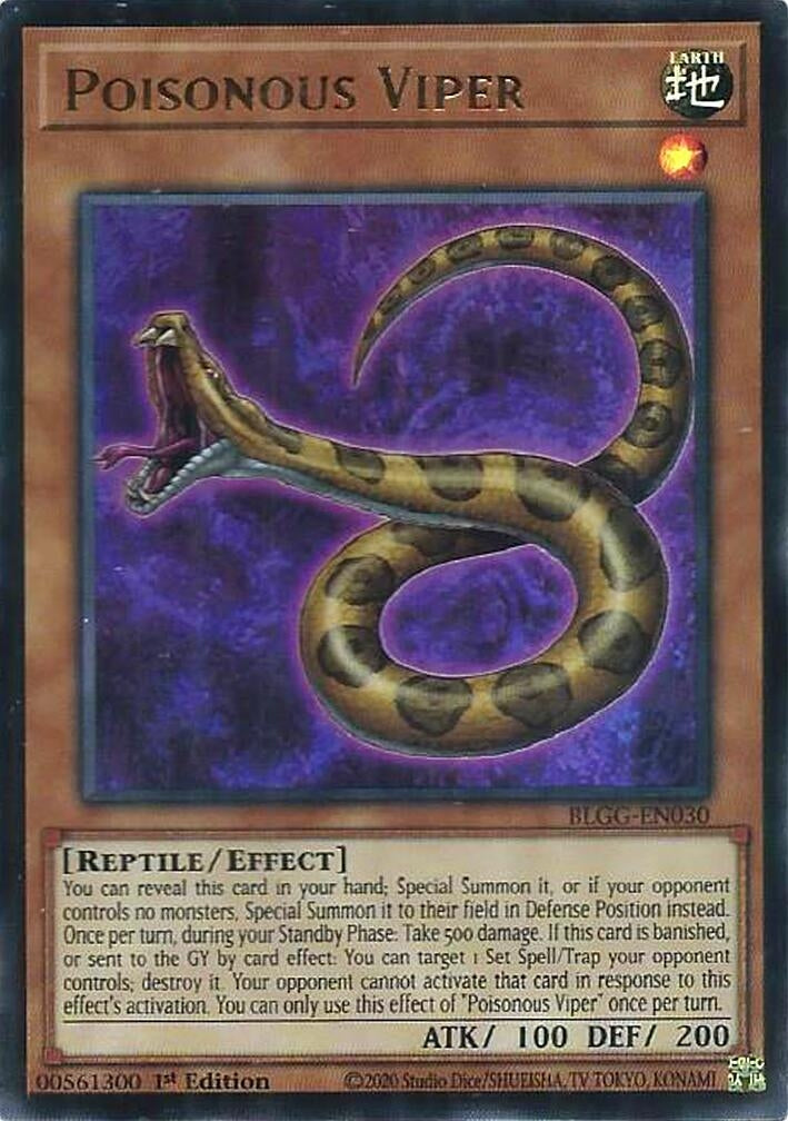 Image for Poisonous Viper (BLGG-EN030) (Battles of Legend: Glorious Gallery) - YuGiOh