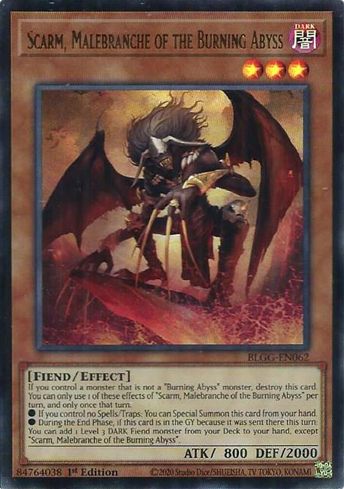 Image for Scarm, Malebranche of the Burning Abyss (BLGG-EN062) (Battles of Legend: Glorious Gallery) - YuGiOh