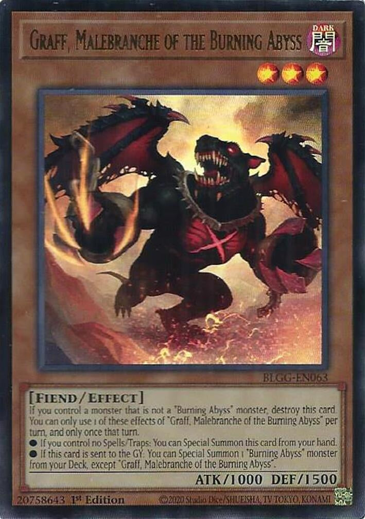 Image for Graff, Malebranche of the Burning Abyss (BLGG-EN063) (Battles of Legend: Glorious Gallery) - YuGiOh