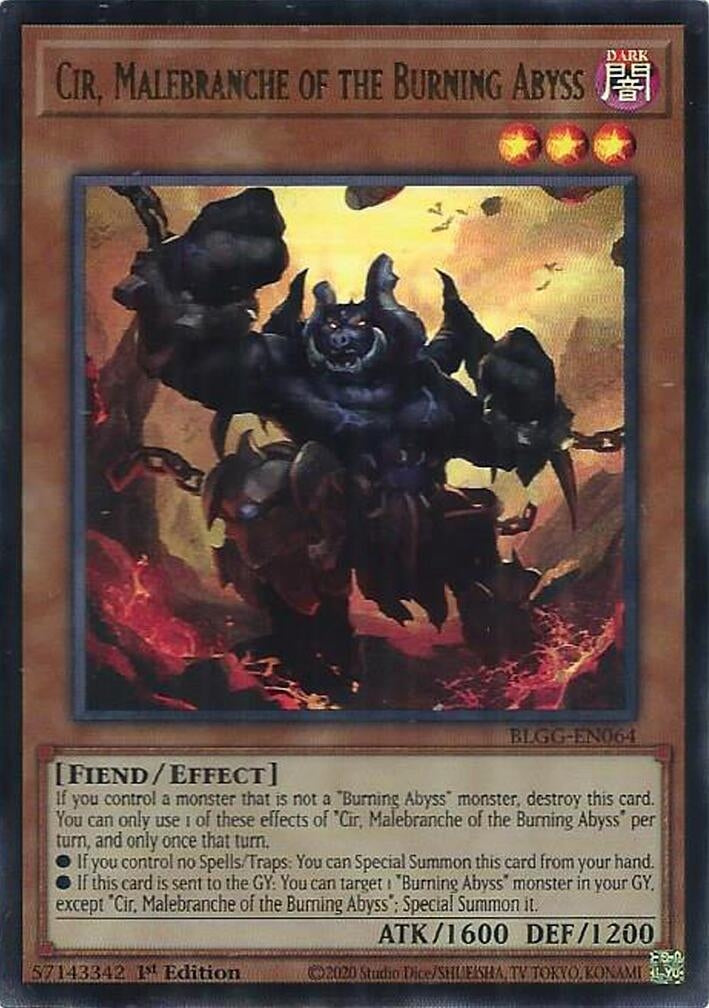 Image for Cir, Malebranche of the Burning Abyss (BLGG-EN064) (Battles of Legend: Glorious Gallery) - YuGiOh