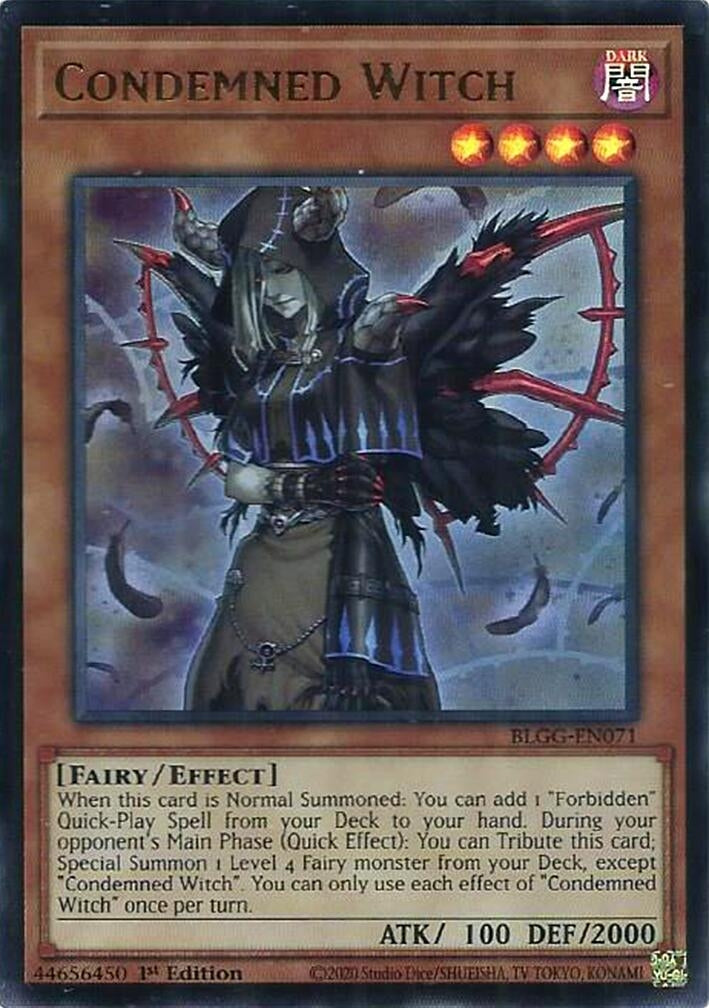 Image for Condemned Witch (BLGG-EN071) (Battles of Legend: Glorious Gallery) - YuGiOh