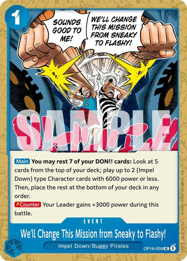 Image for We'll Change This Mission from Sneaky to Flashy! (OP16-059) (The Time of Battle) - One Piece Card Game