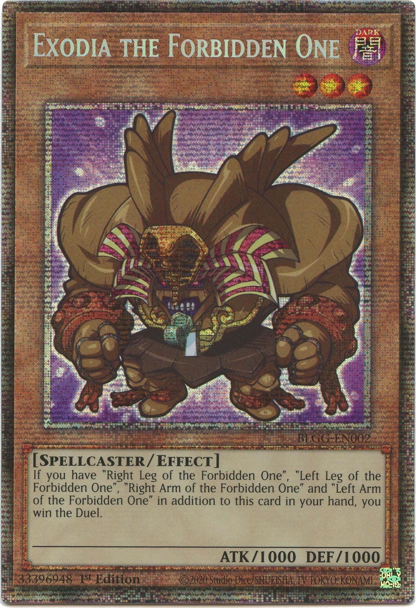 Image for Exodia the Forbidden One (Starlight Rare) (Battles of Legend: Glorious Gallery) - YuGiOh