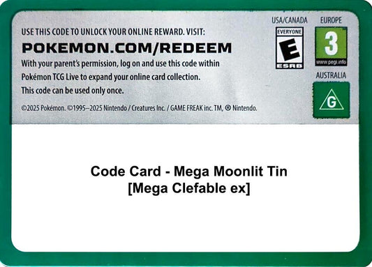 Image for Code Card - Mega Moonlit Tin [Mega Clefable ex] (Miscellaneous Cards & Products) (MCAP) - Pokemon