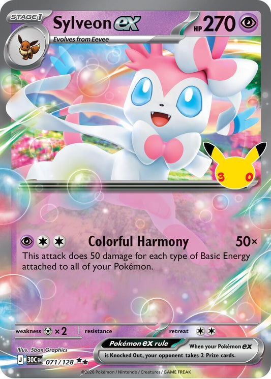 Image for Sylveon ex (071/128) (ME: 30th Celebration) (30C) - Pokemon
