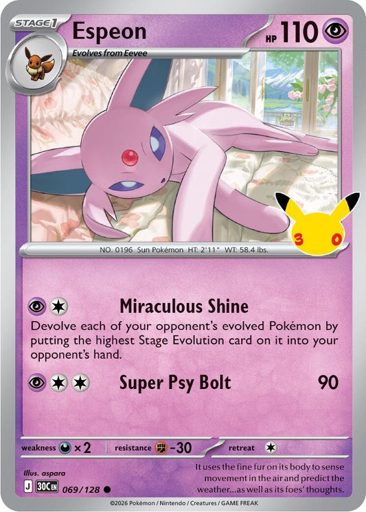 Image for Espeon (069/128) (ME: 30th Celebration) (30C) - Pokemon