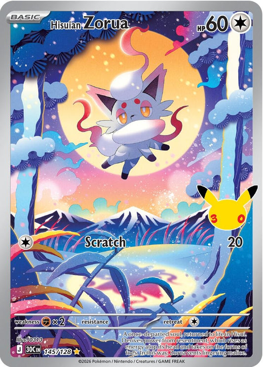 Image for Hisuian Zorua (145/128) (ME: 30th Celebration) (30C) - Pokemon