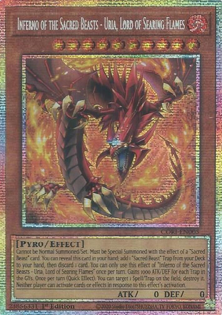 Image for Inferno of the Sacred Beasts - Uria, Lord of Searing Flames (Starlight Rare) (CORI-EN005) (Chaos Origins) (CORI) - YuGiOh