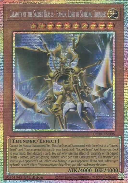Image for Calamity of the Sacred Beasts - Hamon, Lord of Striking Thunder (Starlight Rare) (CORI-EN006) (Chaos Origins) (CORI) - YuGiOh