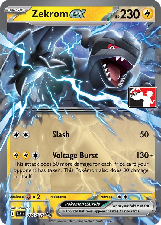 Image for Zekrom ex - 034/086 (Right Stamp) (034/086) (Prize Pack Series Cards) - Pokemon