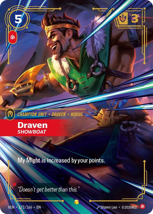 Image for Draven, Showboat (172/166) (Vendetta) (VEN) - Riftbound: League of Legends Trading Card Game
