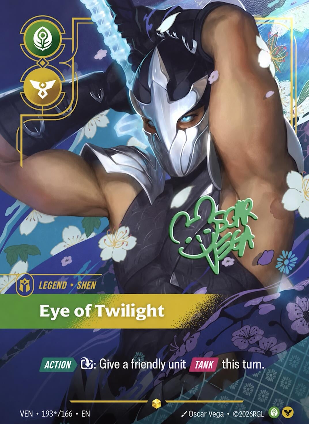 Image for Shen - Eye of Twilight (Signature) (193*/166) (Vendetta) (VEN) - Riftbound: League of Legends Trading Card Game