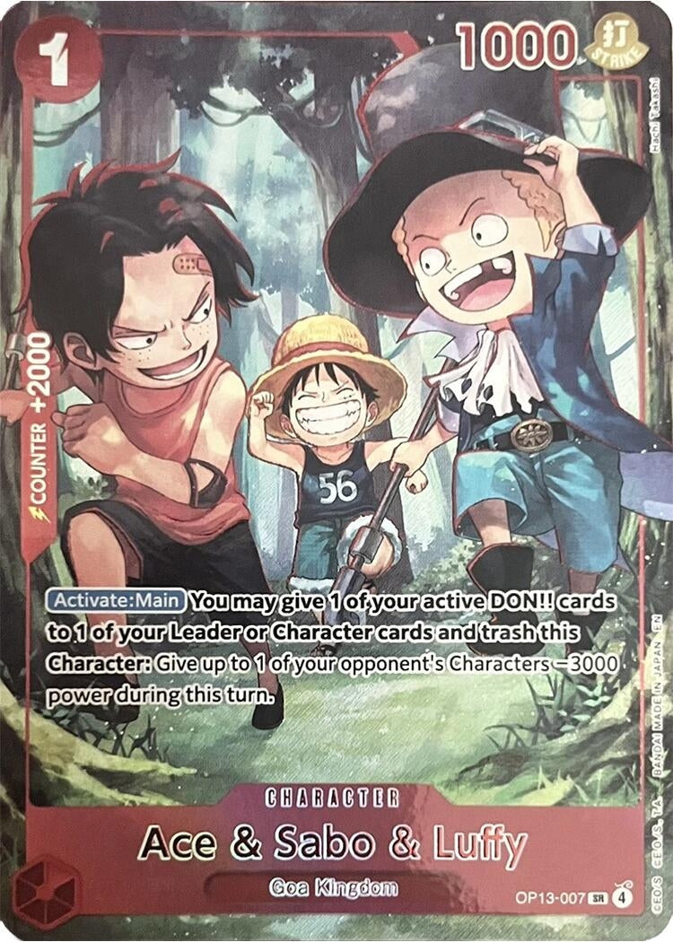 Image for Ace & Sabo & Luffy (English Version 3rd Anniversary Set) (OP13-007) (One Piece Promotion Cards) (OP-PR) - One Piece Card Game