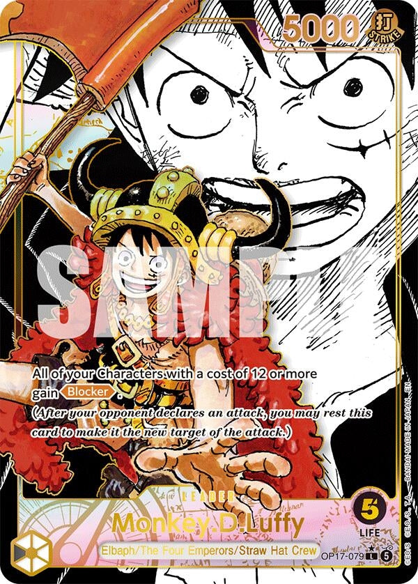 Monkey.D.Luffy (079) (Super Leader Alternate Art) (OP17-079) (The World's Strongest Warriors) (OP17)