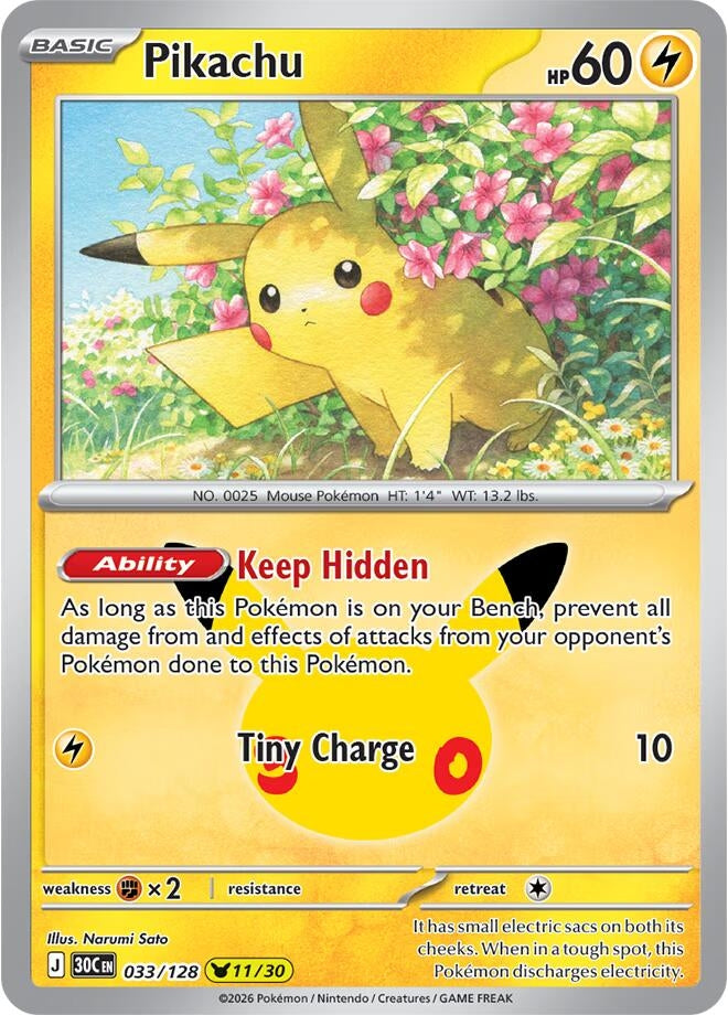 Image for Pikachu (ME: 30th Celebration) (30C) - Pokemon