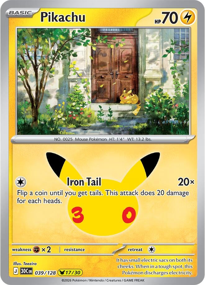 Image for Pikachu (ME: 30th Celebration) (30C) - Pokemon